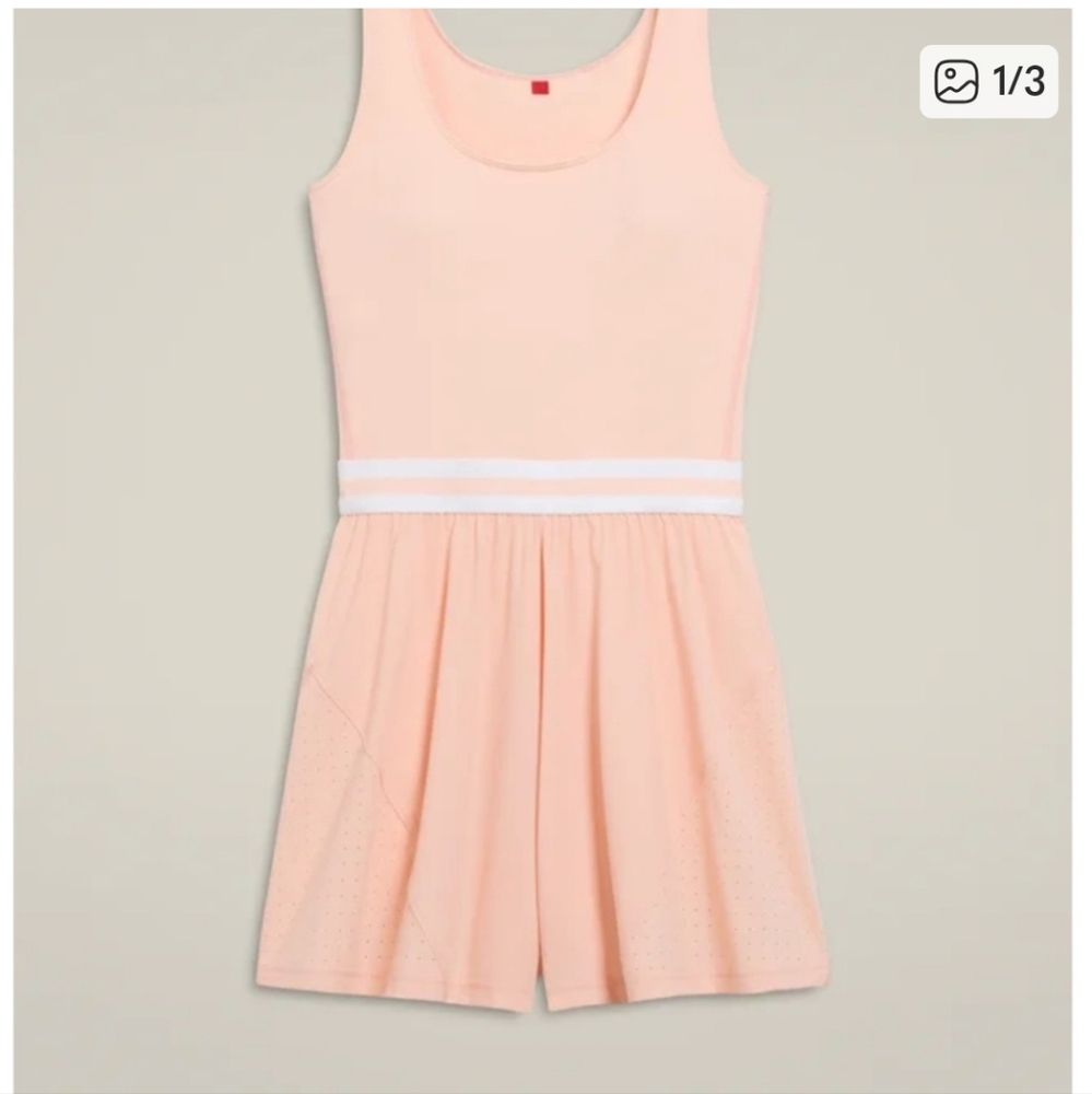 Wilson Peach Pastel Tennis To Golf Banded Dress Style Rare Floaty Romper s - Picture 3 of 11
